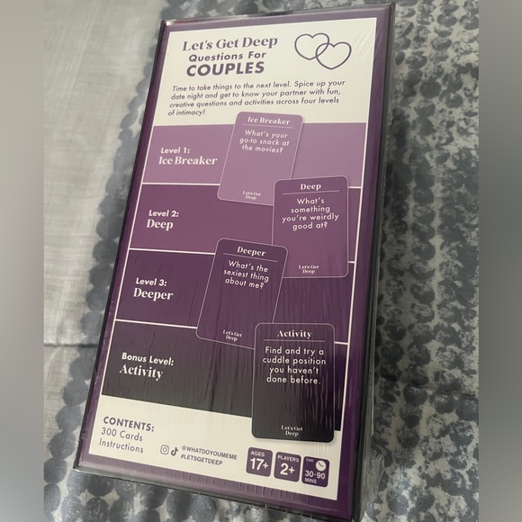 NWT Let's Get Deep - The Adult Party Game for Couples by What Do You Meme?® - Picture 2 of 3